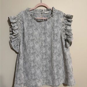 JODIFL Monochrome Ruffled Sleeve Blouse